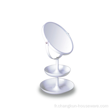 Miroir de table de maquillage encadré par loupe ronde cosmétique